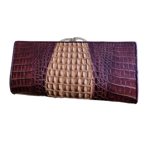 VINTAGE GENUINE CROCODILE LEATHER CROSSBODY BAG & MATCHING WALLET SET NWOT - Picture 7 of 14